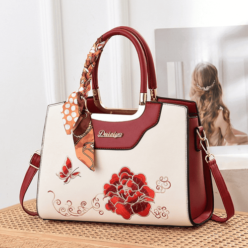 Embroidered Handbag with Scarf: Elegance in Its Most Artful Form